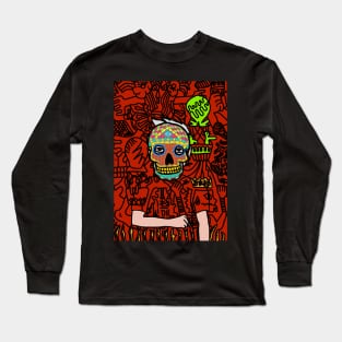 Revolutionary Art: BAO Movement" - Striking MaleMask NFT with MexicanEye Color and DarkSkin Color Long Sleeve T-Shirt